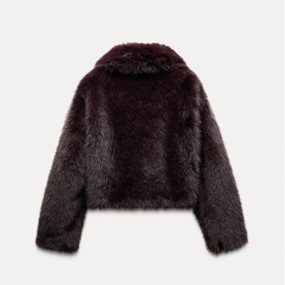Zara FAUX FUR SHORT COAT - Picture 11 of 12